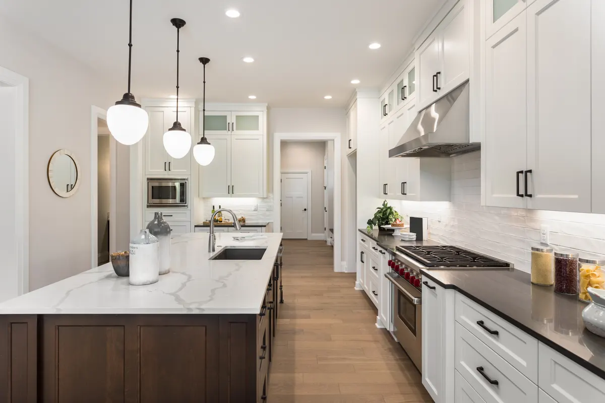 Remodeled kitchen with island